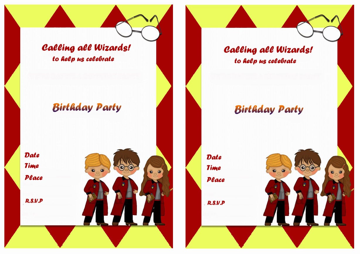Harry Potter Birthday Invitations â Birthday Printable